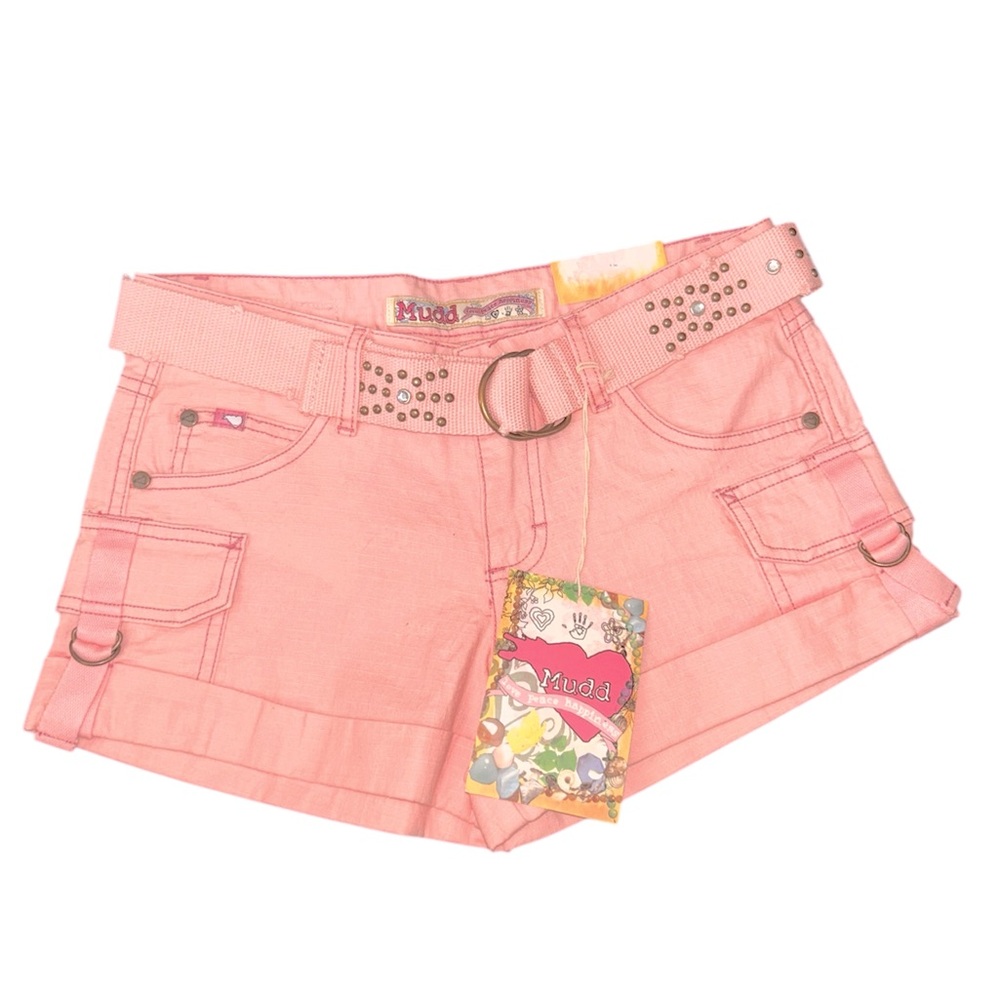 Mudd Women's Pink Cargo Shorts with Belt